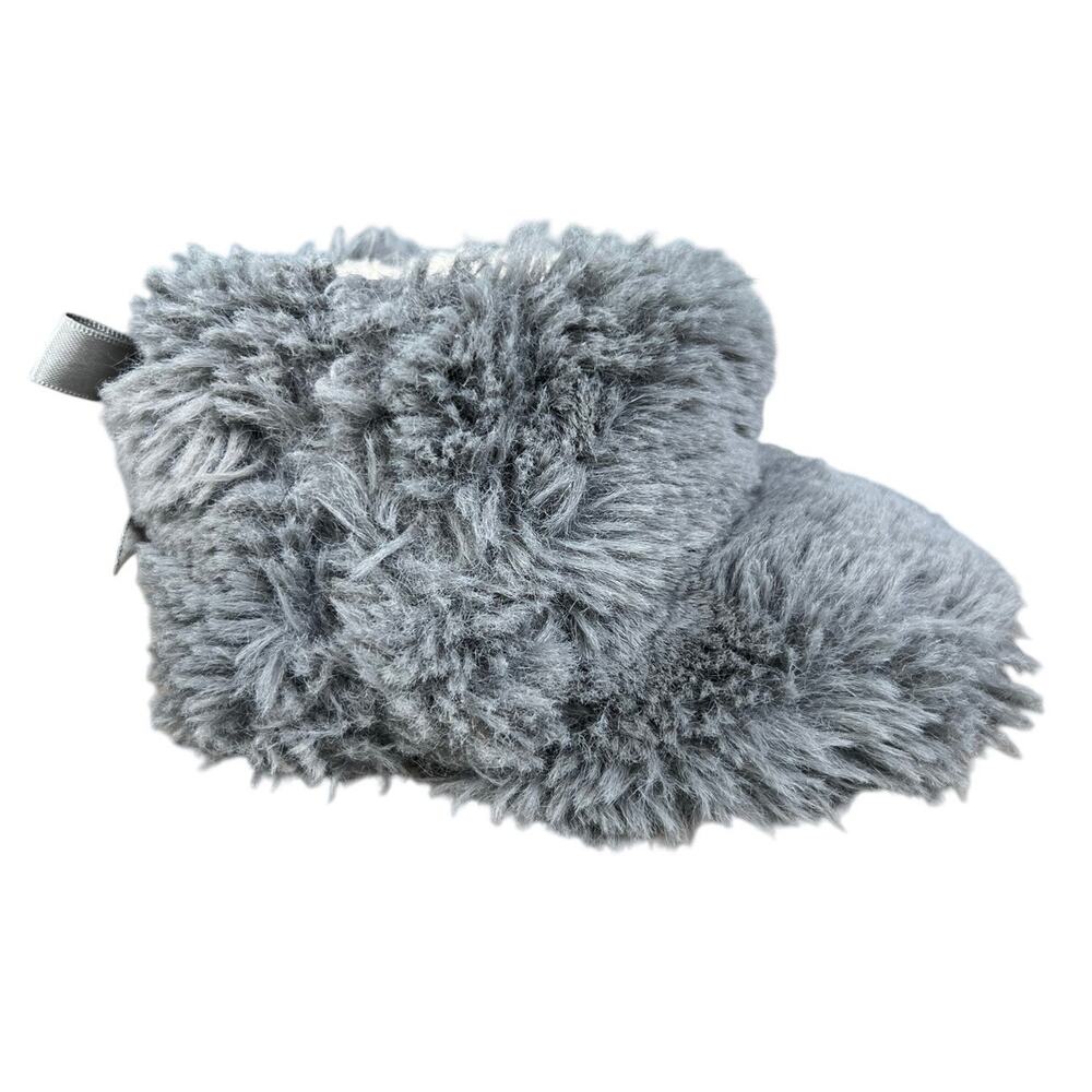 UGG Unisex Crib Booties Gray Jesse Fluff Faux Fur Snow Boots US 2/3